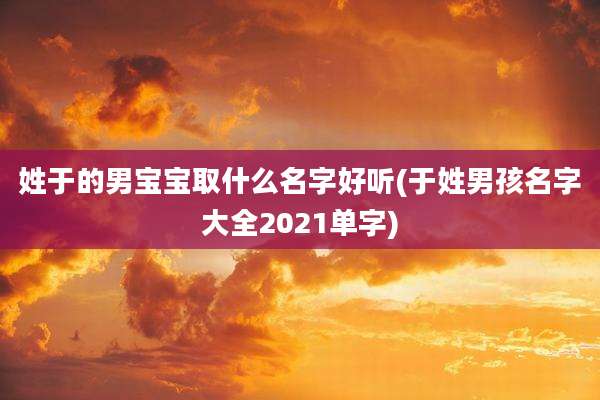 姓于的男宝宝取什么名字好听(于姓男孩名字大全2021单字)