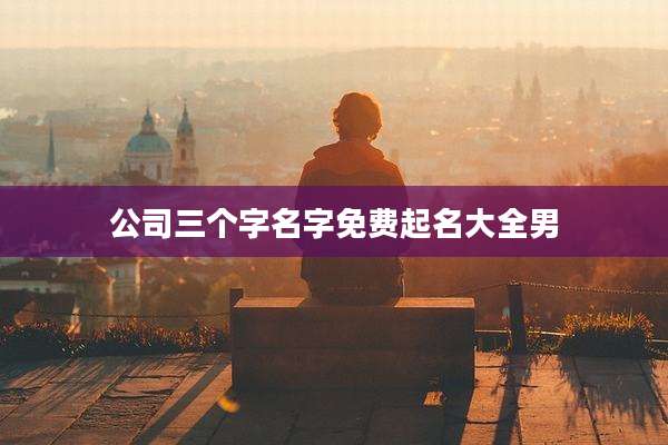 公司三个字名字免费起名大全男
