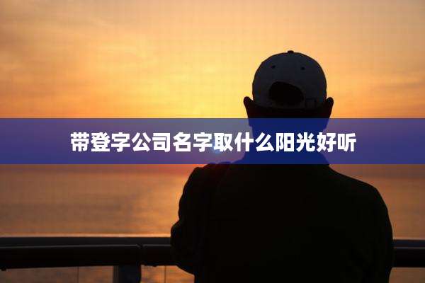 带登字公司名字取什么阳光好听