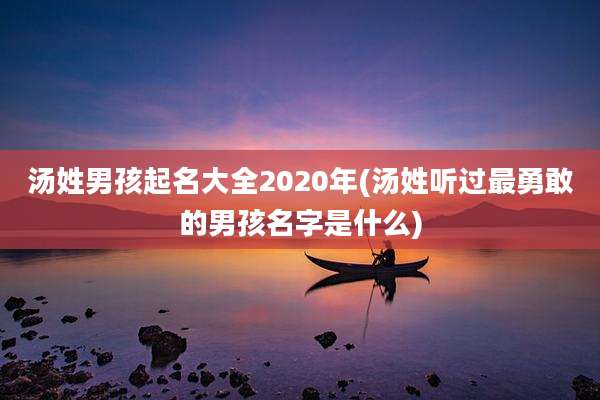 汤姓男孩起名大全2020年(汤姓听过最勇敢的男孩名字是什么)