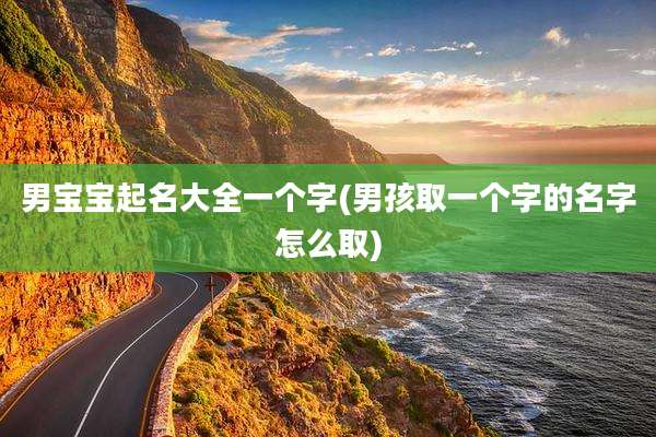 男宝宝起名大全一个字(男孩取一个字的名字怎么取)