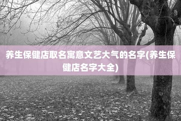 养生保健店取名寓意文艺大气的名字(养生保健店名字大全)