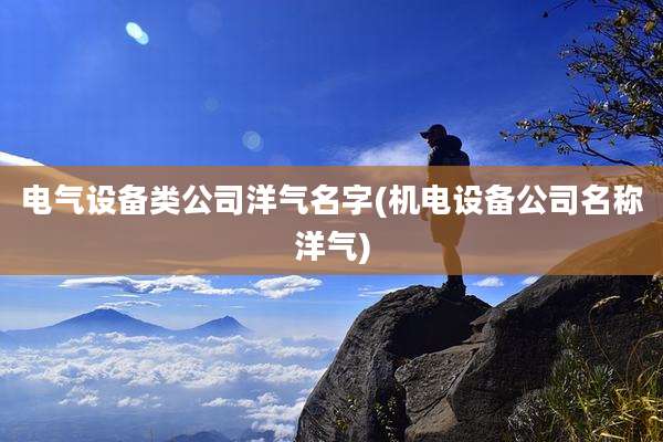 电气设备类公司洋气名字(机电设备公司名称洋气)