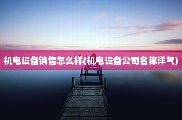 机电设备销售怎么样(机电设备公司名称洋气)