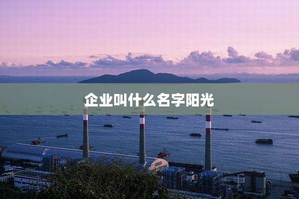 企业叫什么名字阳光