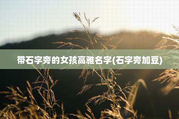 带石字旁的女孩高雅名字(石字旁加豆)