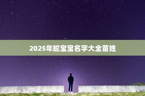 2025年蛇宝宝名字大全苗姓