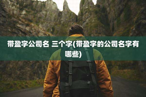 带盈字公司名 三个字(带盈字的公司名字有哪些)