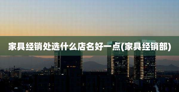 家具经销处选什么店名好一点(家具经销部)