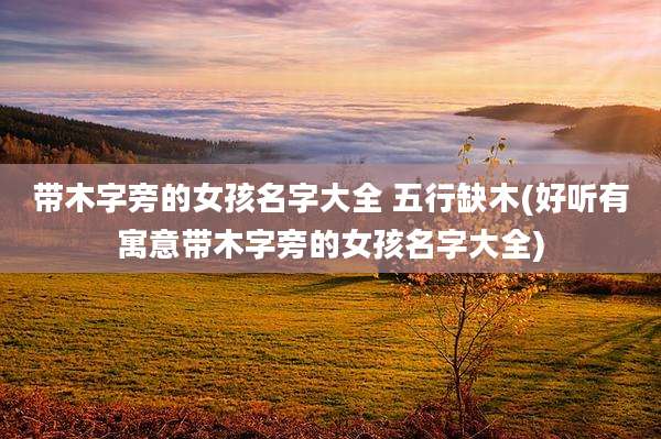 带木字旁的女孩名字大全 五行缺木(好听有寓意带木字旁的女孩名字大全)