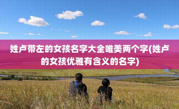 姓卢带左的女孩名字大全唯美两个字(姓卢的女孩优雅有含义的名字)