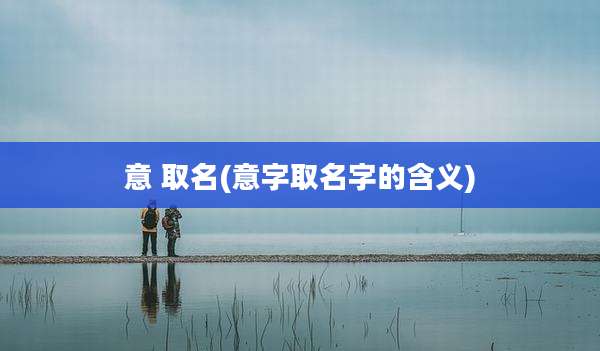 意 取名(意字取名字的含义)
