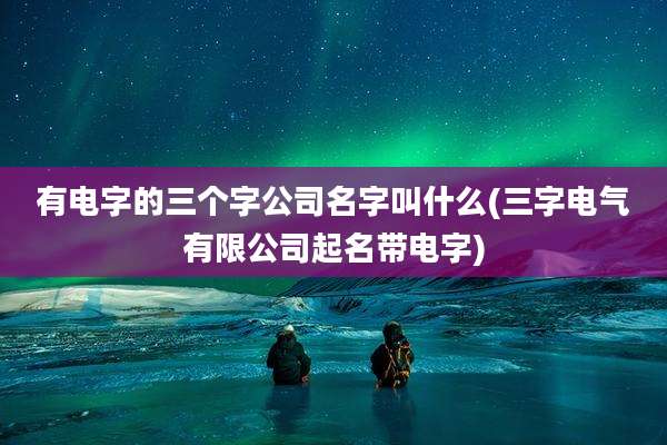 有电字的三个字公司名字叫什么(三字电气有限公司起名带电字)