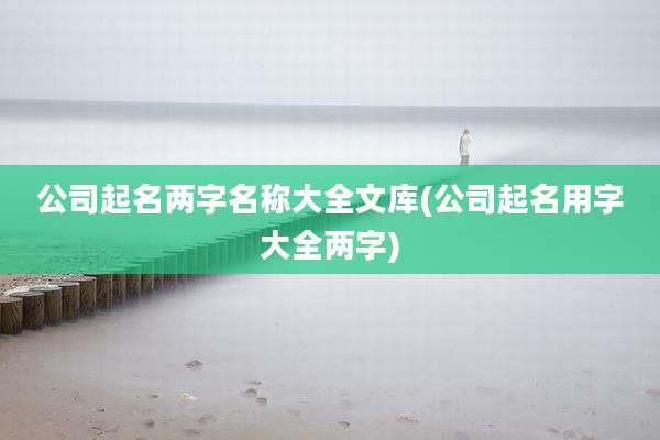 公司起名两字名称大全文库(公司起名用字大全两字)