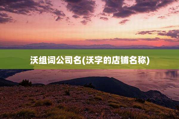 沃组词公司名(沃字的店铺名称)