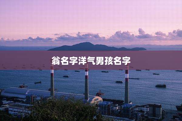 翁名字洋气男孩名字