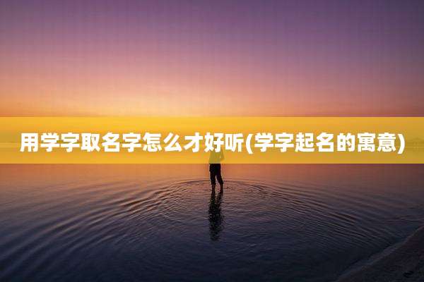 用学字取名字怎么才好听(学字起名的寓意)