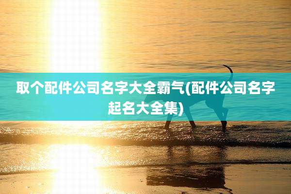 取个配件公司名字大全霸气(配件公司名字起名大全集)