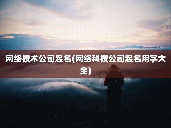 网络技术公司起名(网络科技公司起名用字大全)