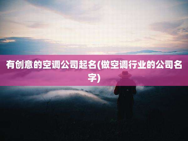 有创意的空调公司起名(做空调行业的公司名字)