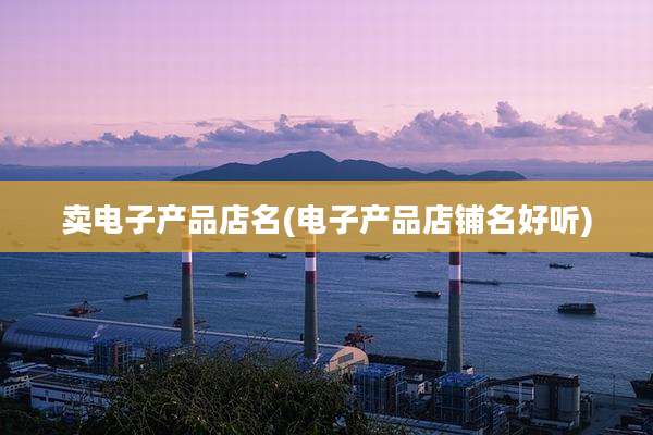 卖电子产品店名(电子产品店铺名好听)
