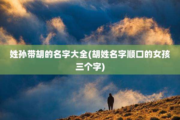 姓孙带胡的名字大全(胡姓名字顺口的女孩三个字)