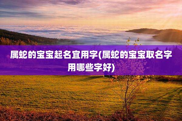 属蛇的宝宝起名宜用字(属蛇的宝宝取名字用哪些字好)