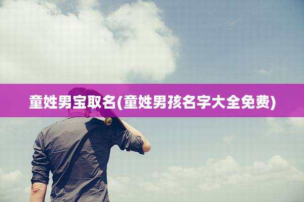 童姓男宝取名(童姓男孩名字大全免费)
