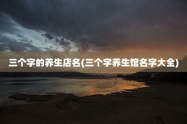 三个字的养生店名(三个字养生馆名字大全)