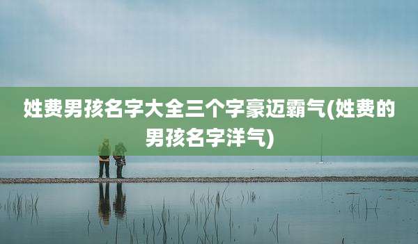 姓费男孩名字大全三个字豪迈霸气(姓费的男孩名字洋气)
