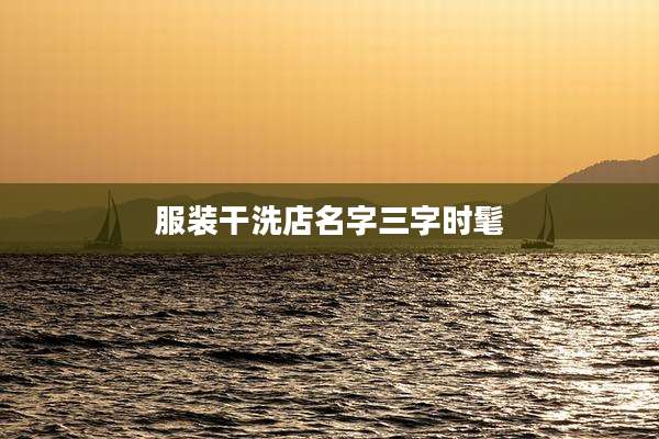 服装干洗店名字三字时髦