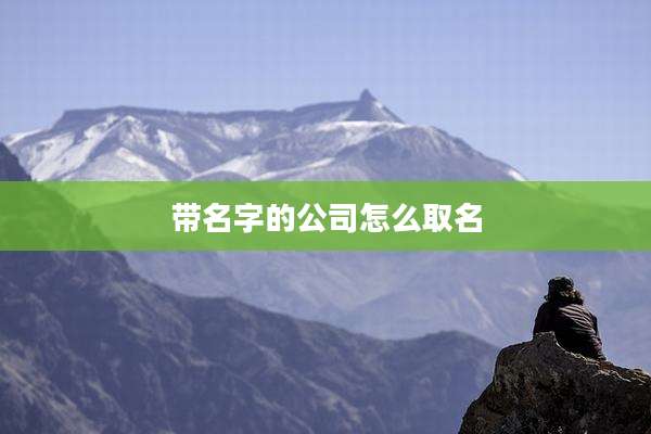 带名字的公司怎么取名