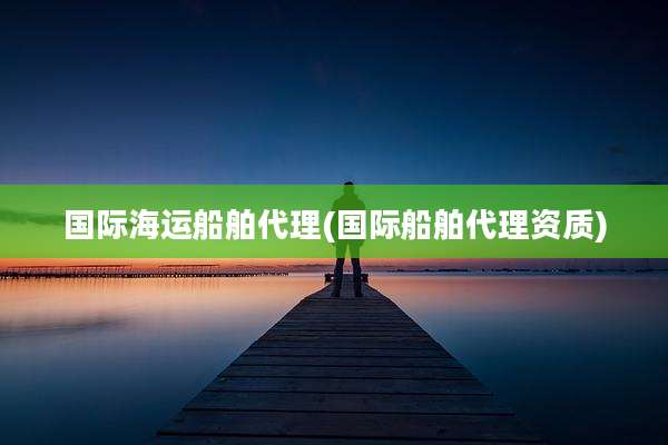 国际海运船舶代理(国际船舶代理资质)
