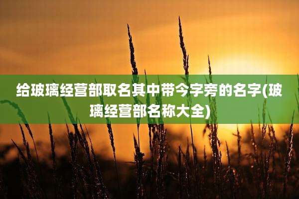 给玻璃经营部取名其中带今字旁的名字(玻璃经营部名称大全)