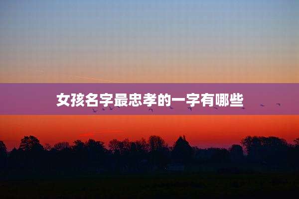 女孩名字最忠孝的一字有哪些