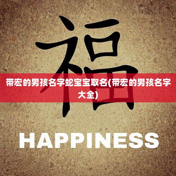 带宏的男孩名字蛇宝宝取名(带宏的男孩名字大全)