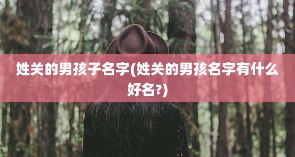 姓关的男孩子名字(姓关的男孩名字有什么好名?)