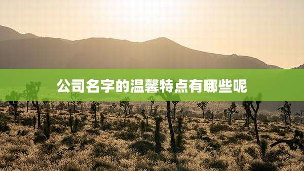 公司名字的温馨特点有哪些呢