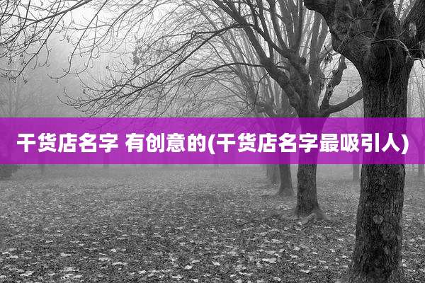 干货店名字 有创意的(干货店名字最吸引人)