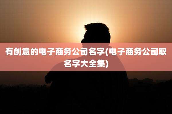有创意的电子商务公司名字(电子商务公司取名字大全集)