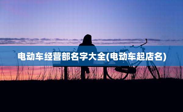 电动车经营部名字大全(电动车起店名)