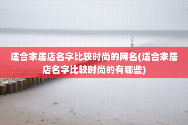 适合家居店名字比较时尚的网名(适合家居店名字比较时尚的有哪些)