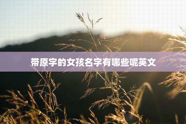 带原字的女孩名字有哪些呢英文