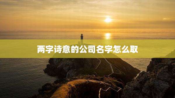 两字诗意的公司名字怎么取