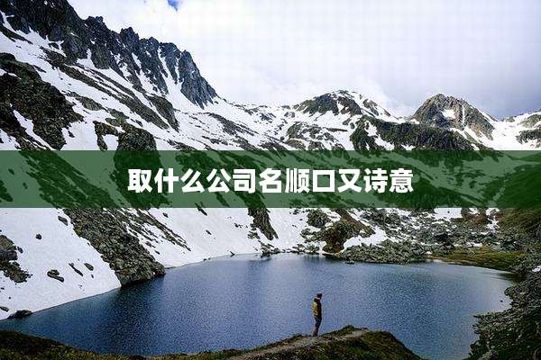 取什么公司名顺口又诗意
