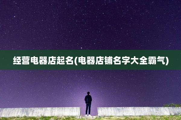经营电器店起名(电器店铺名字大全霸气)