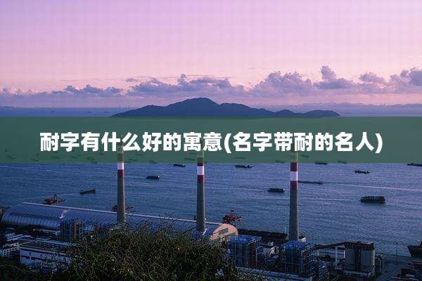 耐字有什么好的寓意(名字带耐的名人)