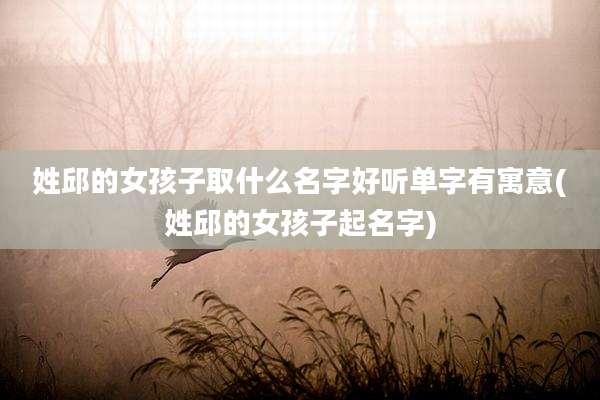 姓邱的女孩子取什么名字好听单字有寓意(姓邱的女孩子起名字)