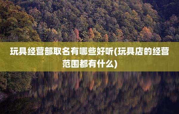 玩具经营部取名有哪些好听(玩具店的经营范围都有什么)