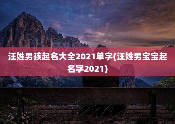 汪姓男孩起名大全2021单字(汪姓男宝宝起名字2021)